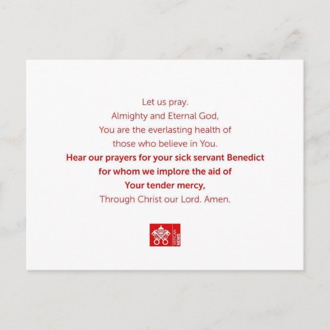 Servant Benedict Postkarte (Vorderseite)