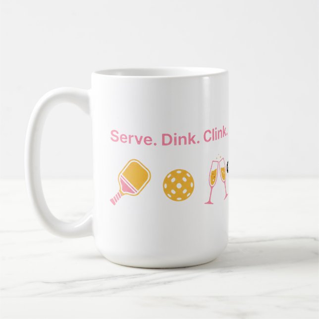 Serve Dink Clink Funny Pickleball Wine Social Club Kaffeetasse (Links)