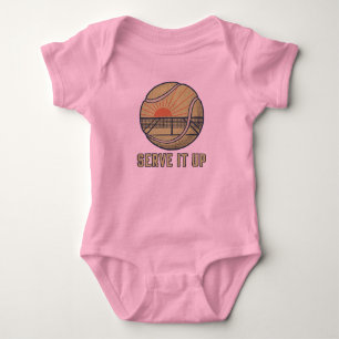 Serve It Up Retro Tennis Baby Strampler