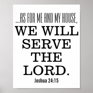 Serve the Lord Bible Verse Scripture Joshua 24 Poster
