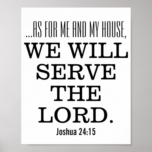 Serve the Lord Bible Verse Scripture Joshua 24 Poster (Vorne)