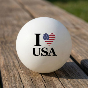 Serve Up Spirit: "I ❤️ USA" Ping Pong Ball Tischtennisball