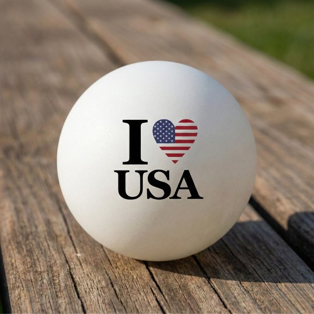 Serve Up Spirit: "I ❤️ USA" Ping Pong Ball Tischtennisball (Add Some Red, White, and Blue to Your Game.)
