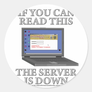 Server ist heruntergefahren runder aufkleber