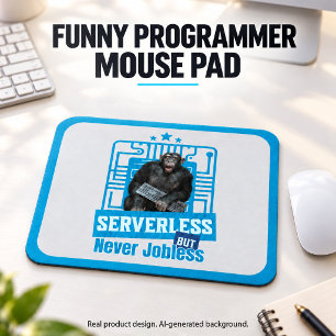 Serverloser lustiger Affe-Entwicklerhumor Mousepad