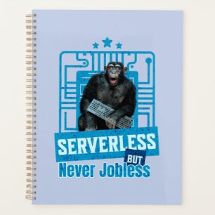 Serverloser lustiger Affe-Entwicklerhumor Planer
