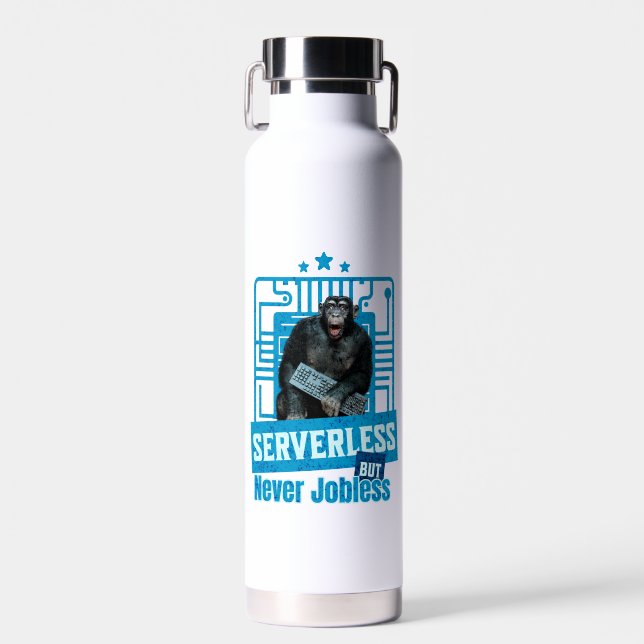 Serverloser lustiger Affe-Entwicklerhumor Trinkflasche (Vorne)