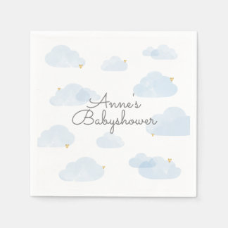 Servetten babyshower wolken lichtblauw jongen serviette
