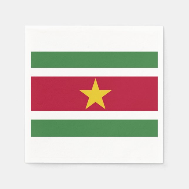 Servetten "Surinaamse vlag". Serviette (Vorderseite)