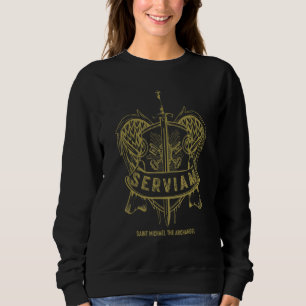 Serviam wird dienen Heiliger Michael Lateinischer Sweatshirt
