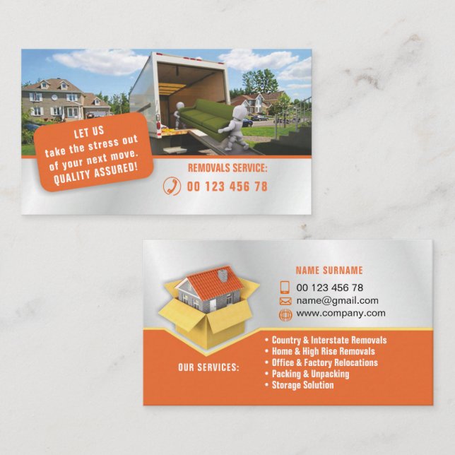 Service, Abbauservice verpacken u. auspackend Visitenkarte (Vorne/Hinten)