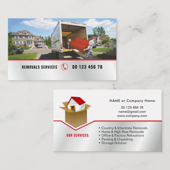 Service, Abbauservice verpacken u. auspackend Visitenkarte (Vorne/Hinten)