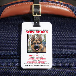 Service Animal Photo ID Badge Gepäckanhänger