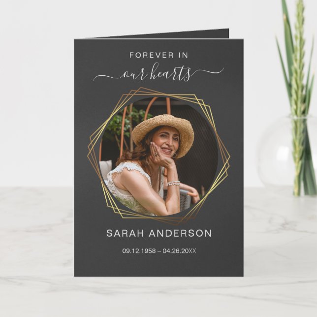 Service Beerdigung Obituale mit Foto Danke Karte (Vorderseite)