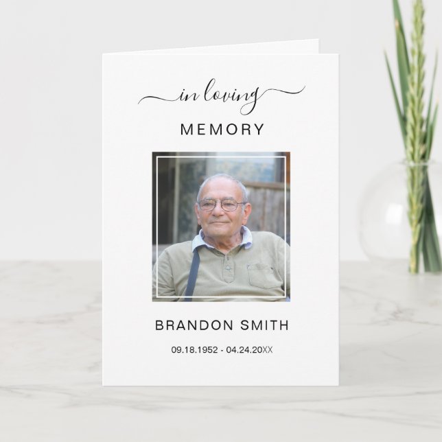 Service Beerdigung Obituale mit Foto Danke Karte (Vorderseite)