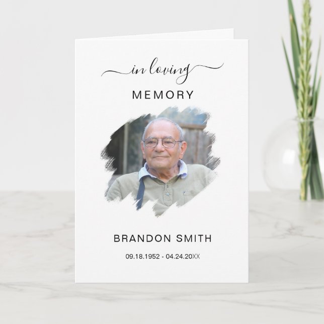 Service Beerdigung Obituale mit Foto Danke Karte (Vorderseite)