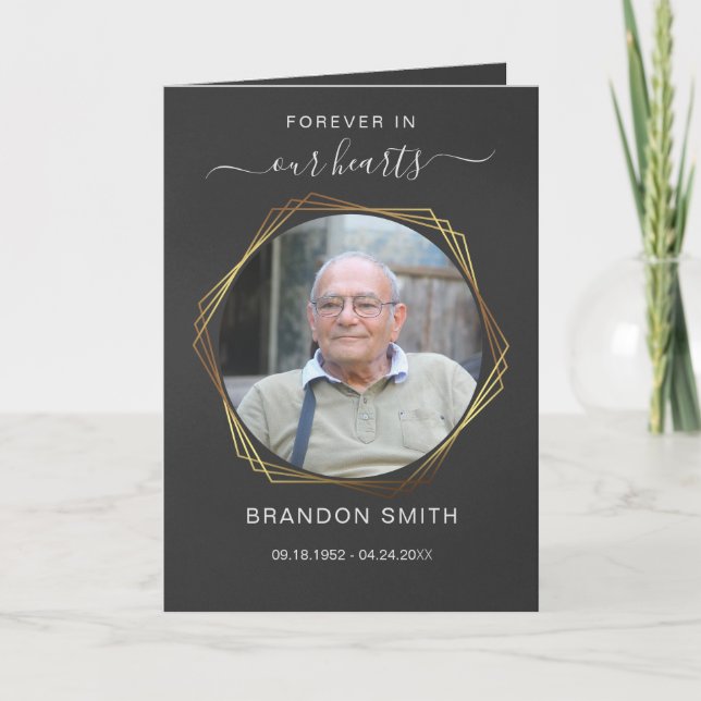 Service Beerdigung Obituale mit Foto Danke Karte (Vorderseite)