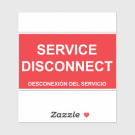 Service Disconnect Label mit spanischen Untertitel