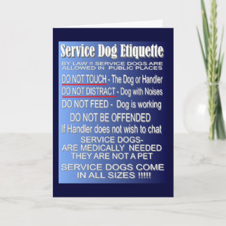 Service Dog Etiquette Karte