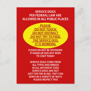 Service Dog Etiquette Postkarte