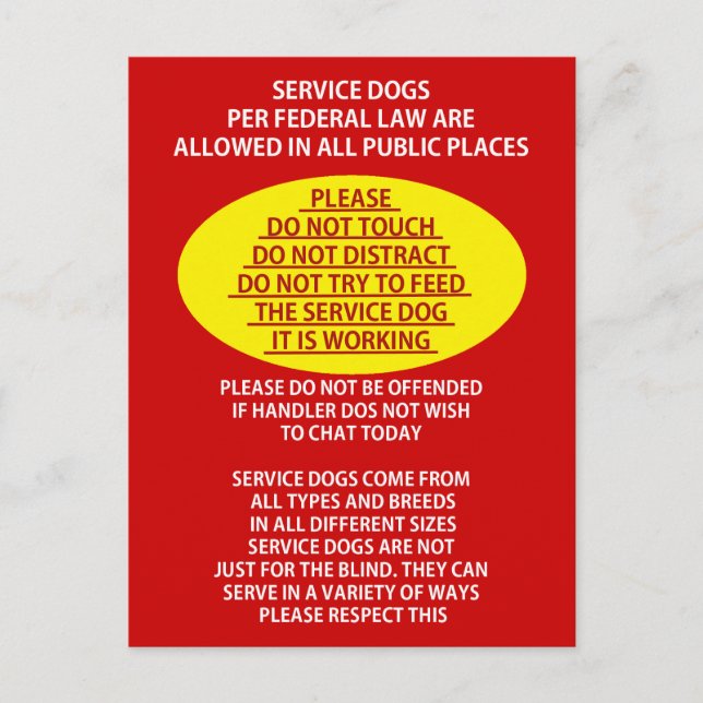 Service Dog Etiquette Postkarte (Vorderseite)