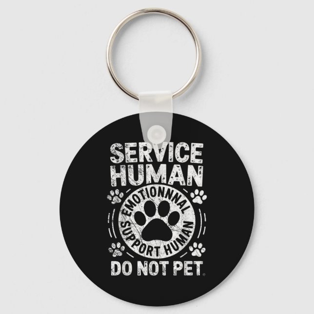 Service Dog Human Do Not Pet Funny Rescue Dog Owne Schlüsselanhänger (Vorderseite)