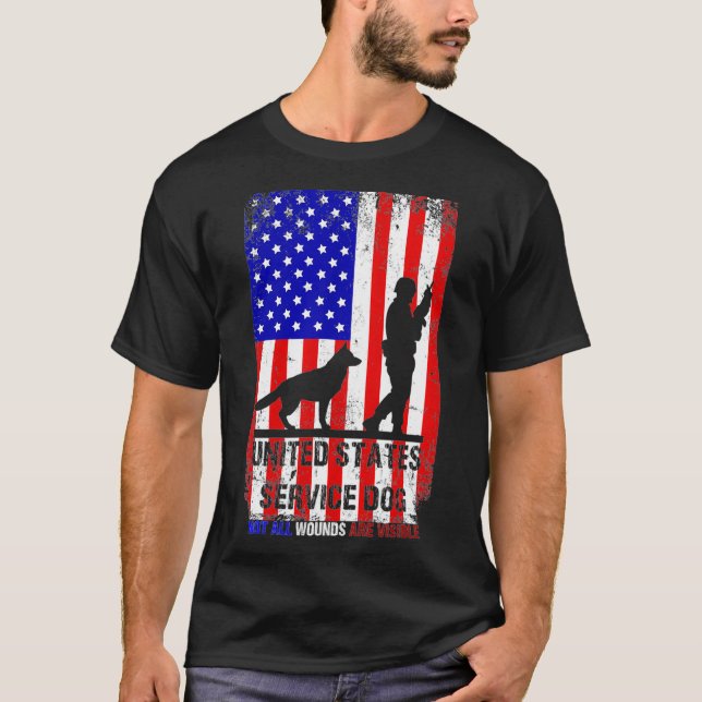 Service Dog Human Support Tiertrainer T-Shirt (Vorderseite)