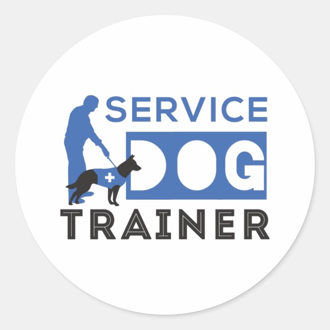Service Dog Trainer Runder Aufkleber (Vorderseite)