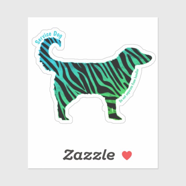 Service Dog, Trennen Sie nicht von Handler Aufkleber (Blatt)