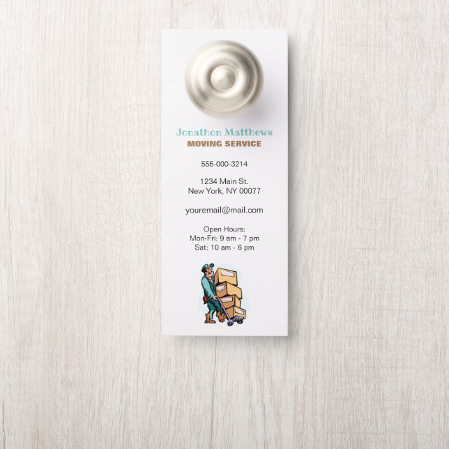 Service eines Unternehmens für den Umzug Türanhänger (Auf Knauf)