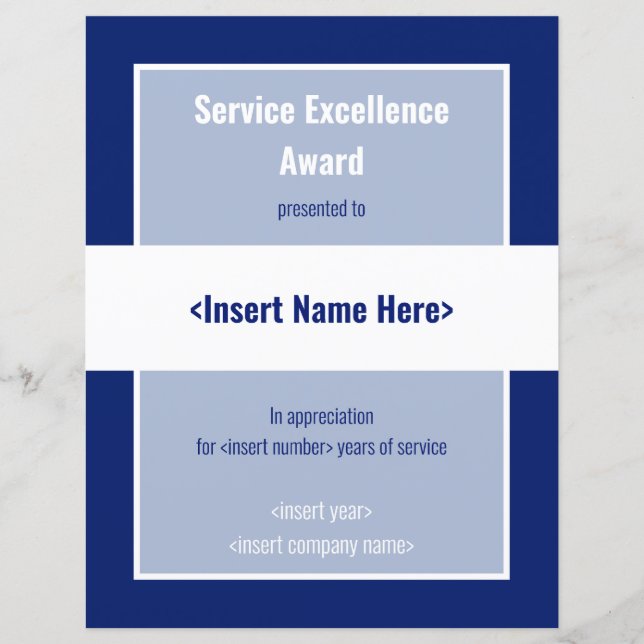 Service Excellence Award (Vorderseite)