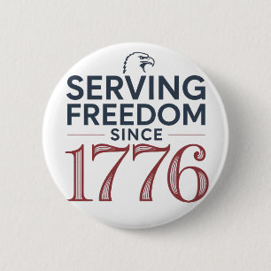Service Freiheit seit 1776 4. Juli 250. Jahrestag Button