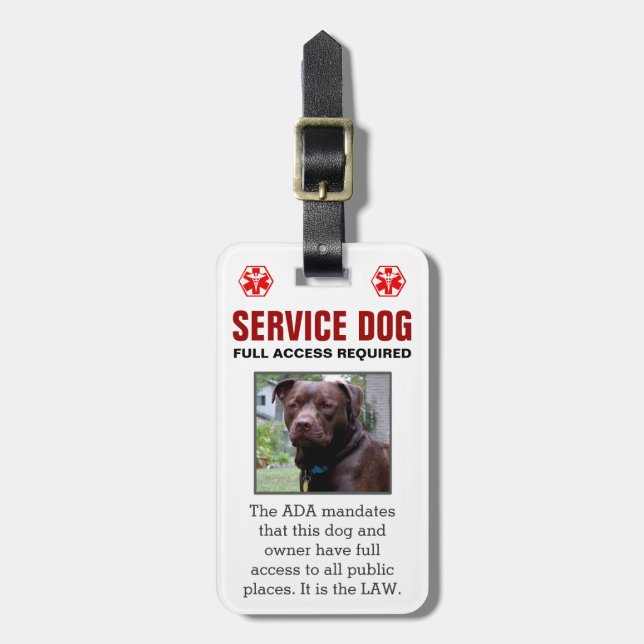Service-Hund - erforderliches Abzeichen mit vollem Gepäckanhänger (Vorderseite vertikal)