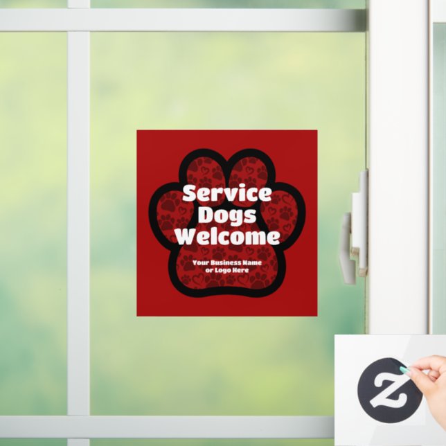 Service-Hunde Begrüßungsbegleiter PawPrint - Benut Fensteraufkleber (Zuhause)
