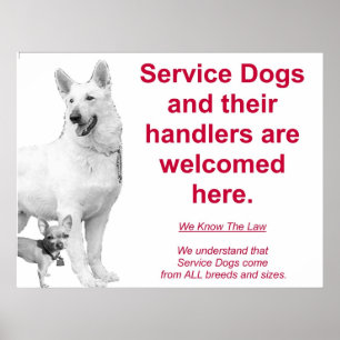 Service-Hunde sind willkommen Poster