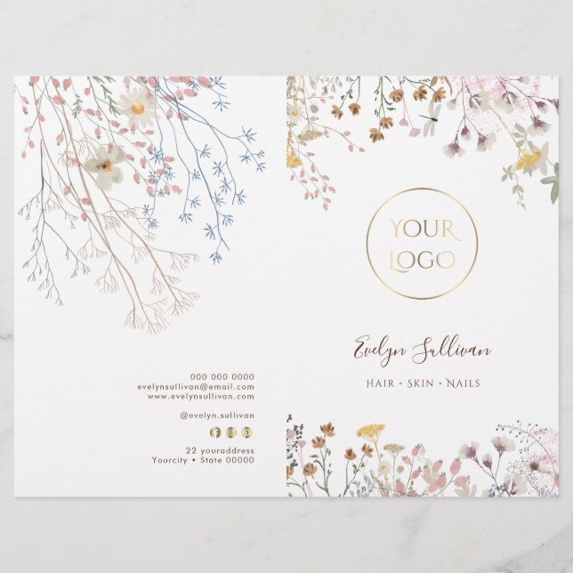 Service-Menü-Broschüre Wildblumen (Vorderseite)