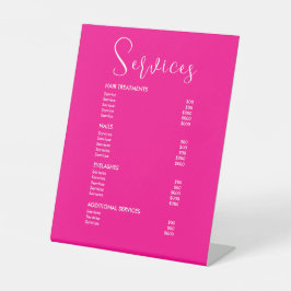Service-Menü "Minimalistische Warpink-Salon-Liste" Sockelschild