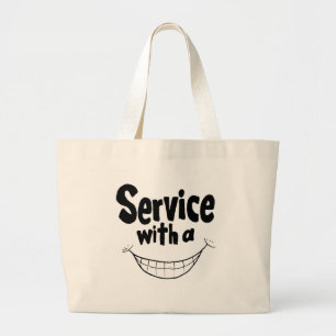 Service mit Lächeln-Tasche Jumbo Stoffbeutel