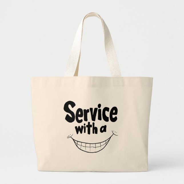 Service mit Lächeln-Tasche Jumbo Stoffbeutel (Vorne)