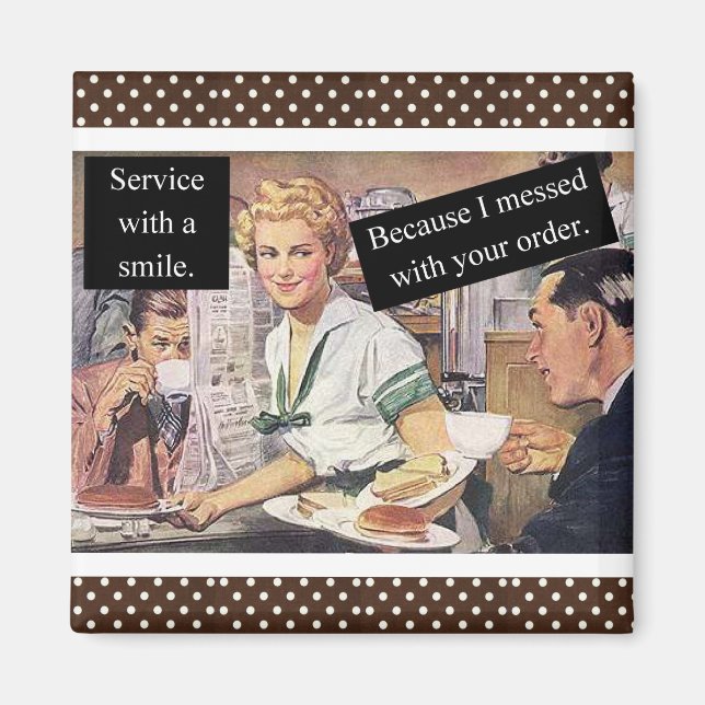 Service mit Vintagem Retro-Diner-Service Magnet (Vorne)
