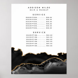 Service-Preis für Black and Gold Agate Poster