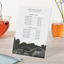 Service-Preis von Agate Black and Gold Marmor Sockelschild