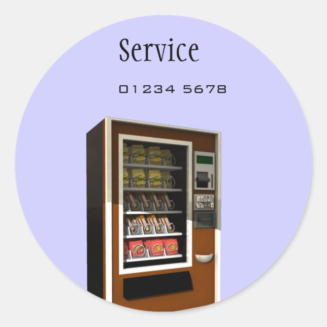 Service-Tag des Verkaufsautomaten Runder Aufkleber (Vorderseite)