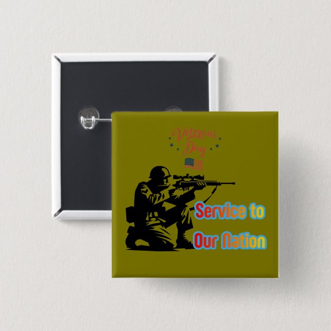 Service To Nation olive Button (Vorne & Hinten)