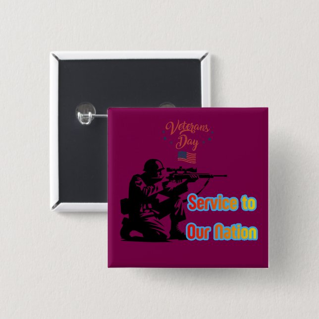 Service To Nation Wein Button (Vorne & Hinten)