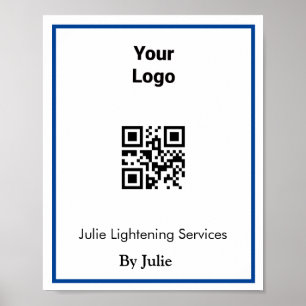 Service-Visitenkarte Fügen Sie Ihr Logo Q R Codena Poster