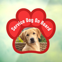 Servicehund an Bord Pfotenabdruck Foto Rot