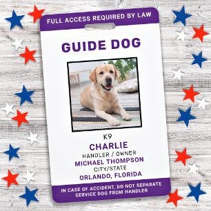 Servicehund Führhund ID Personalisiertes Fotoabzei Ausweis