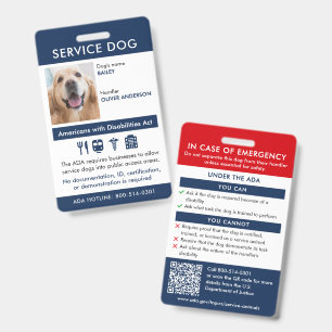 Servicehund-ID ADA-Anforderungen und Informationen Ausweis