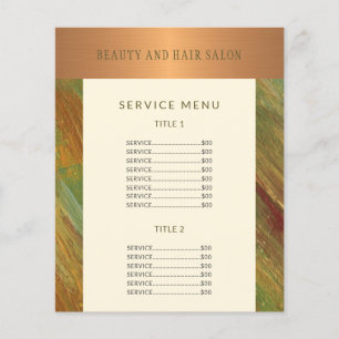 Servicemenü Werbe modernes Schönheitssalon Flyer